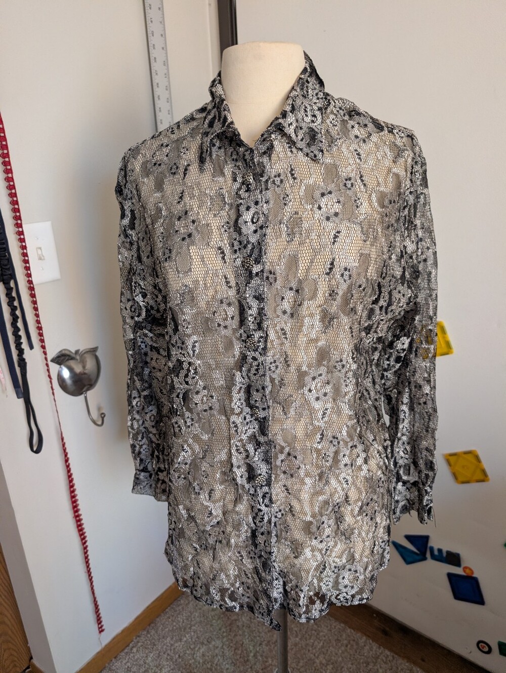 Lace Long Sleeve Women's Button-down